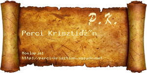 Perci Krisztián névjegykártya
